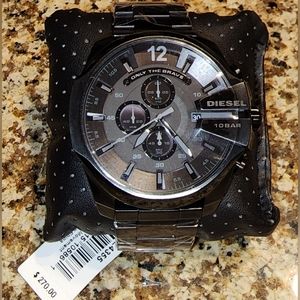 DIESEL MEN'S MEGA CHIEF CHRONOGRAPH BLACK STAINLESS STEEL WATCH